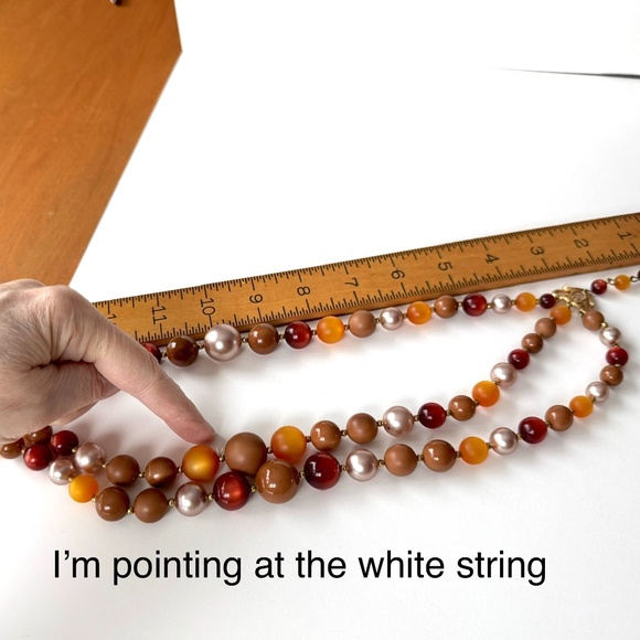 Moonglow 3-Strand Beaded Necklace Vintage 1960s Statement Choker - Picture 8 of 9